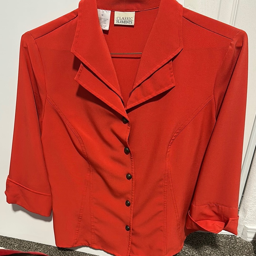 Classic Elements Scarlet Button-Up Top - image 2